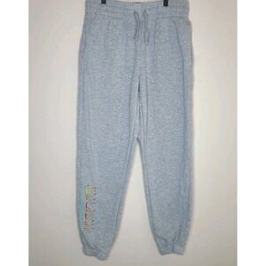 Aldi Sweatpants Women Large Gray Joggers Spellout Lounge‎ Comfort Casual Unisex